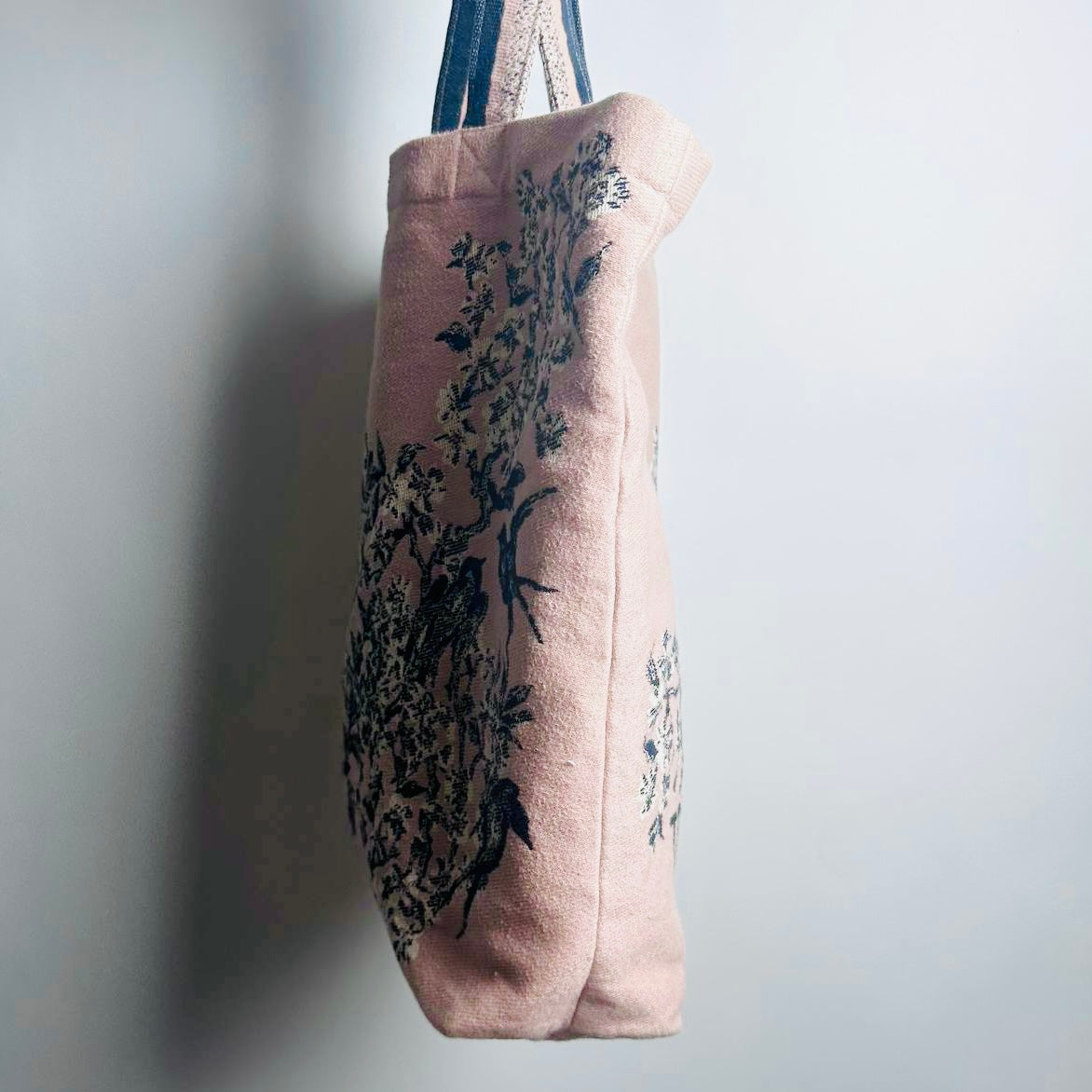 Christian Dior CD Pink Monogram Logo Floral Shopper Shoulder Tote Bag