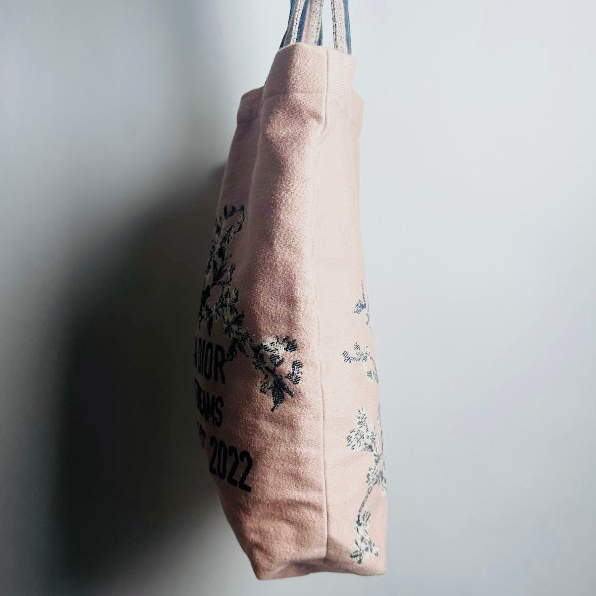 Christian Dior CD Pink Monogram Logo Floral Shopper Shoulder Tote Bag