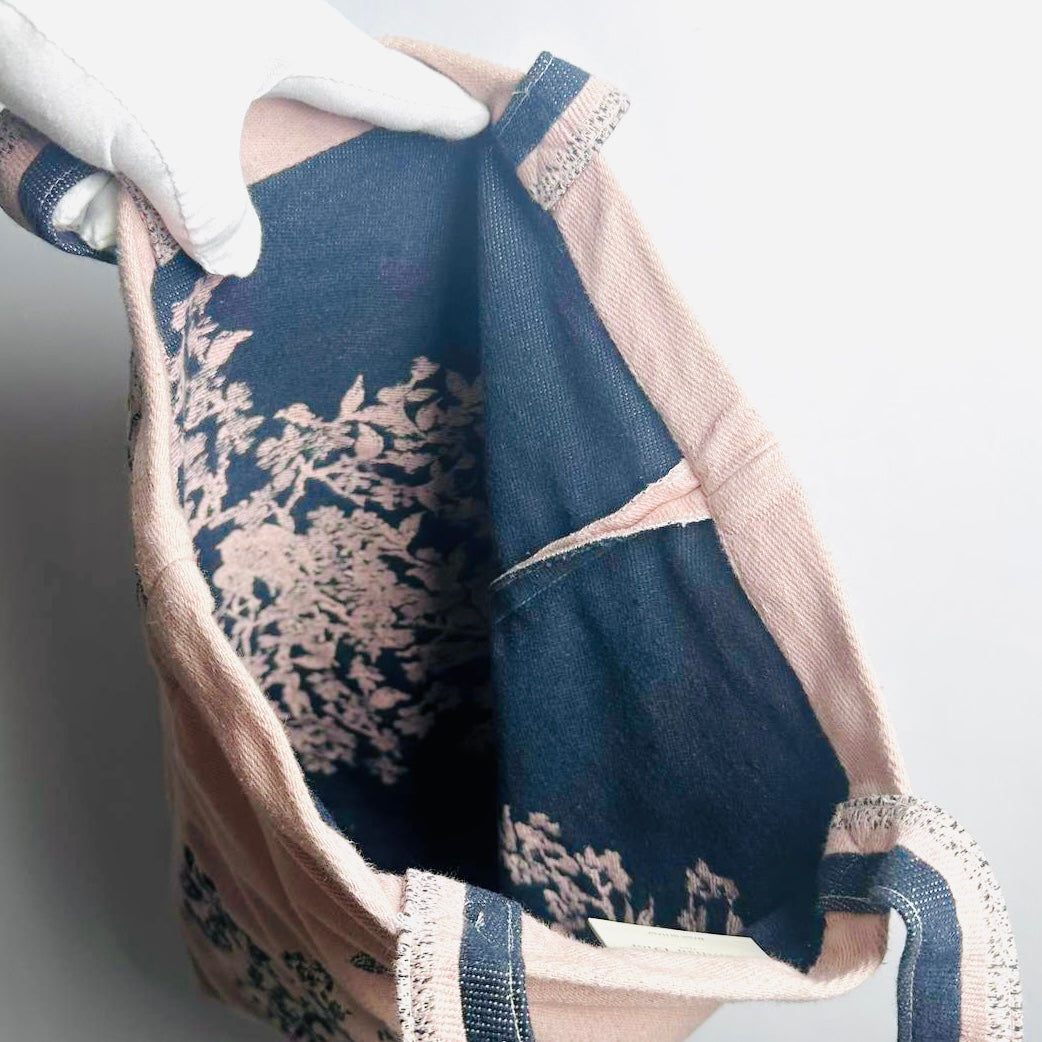 Christian Dior CD Pink Monogram Logo Floral Shopper Shoulder Tote Bag