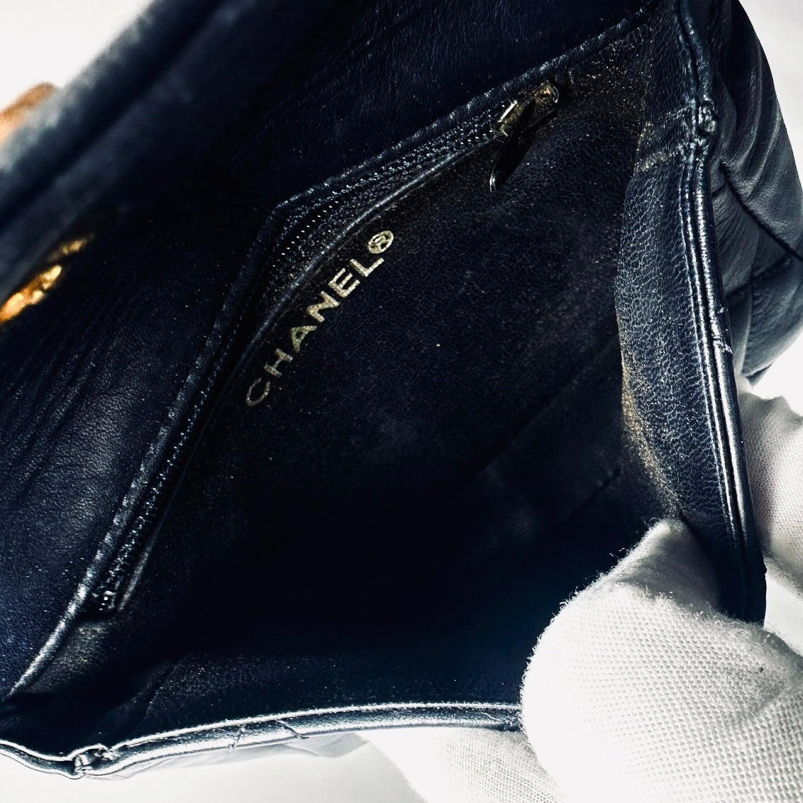 Chanel Navy Blue GHW Giant CC Logo Quilted Lambskin Turnlock 2-Way Vintage Belt Waist Shoulder Sling Bag Clutch Pouch