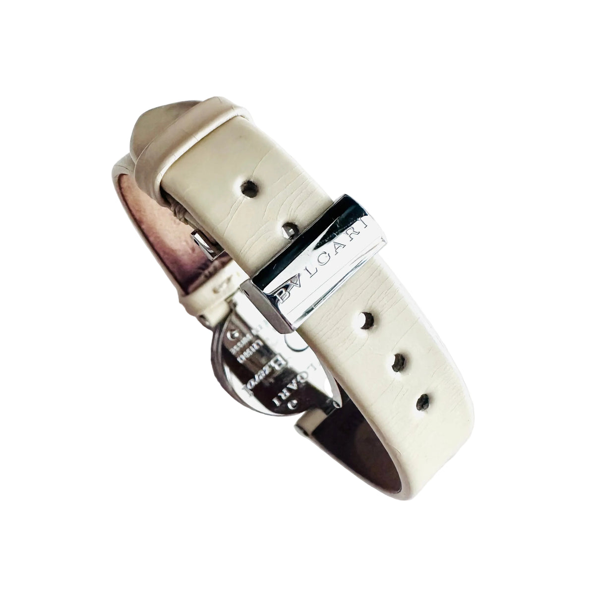 Bvlgari Bulgari Bzero B Zero 1 White MOP Round Dial Stainless Steel 22MM Quartz Leather Strap Watch