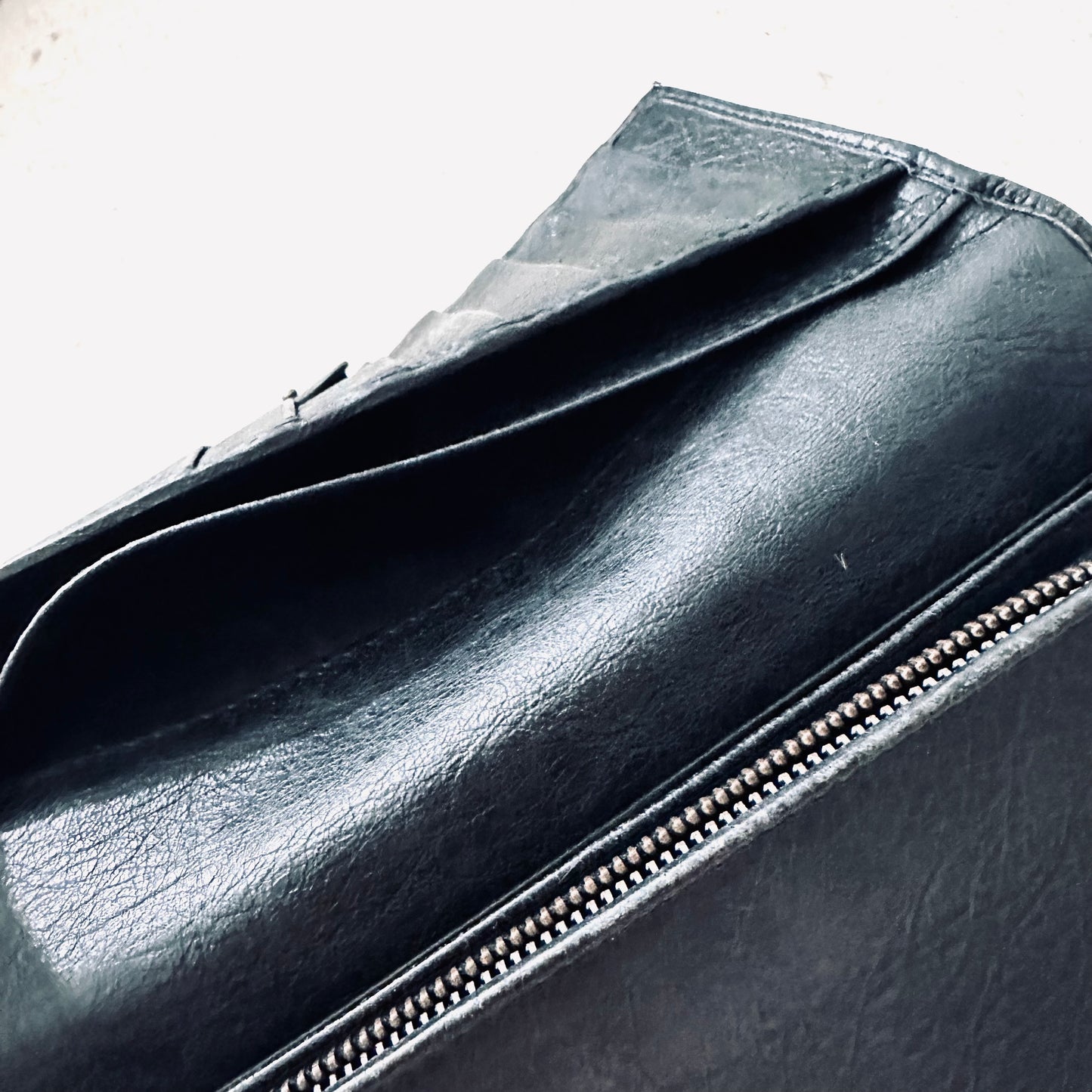 Balenciaga Black Giant City Silver Studs Leather Logo Flap Long Wallet