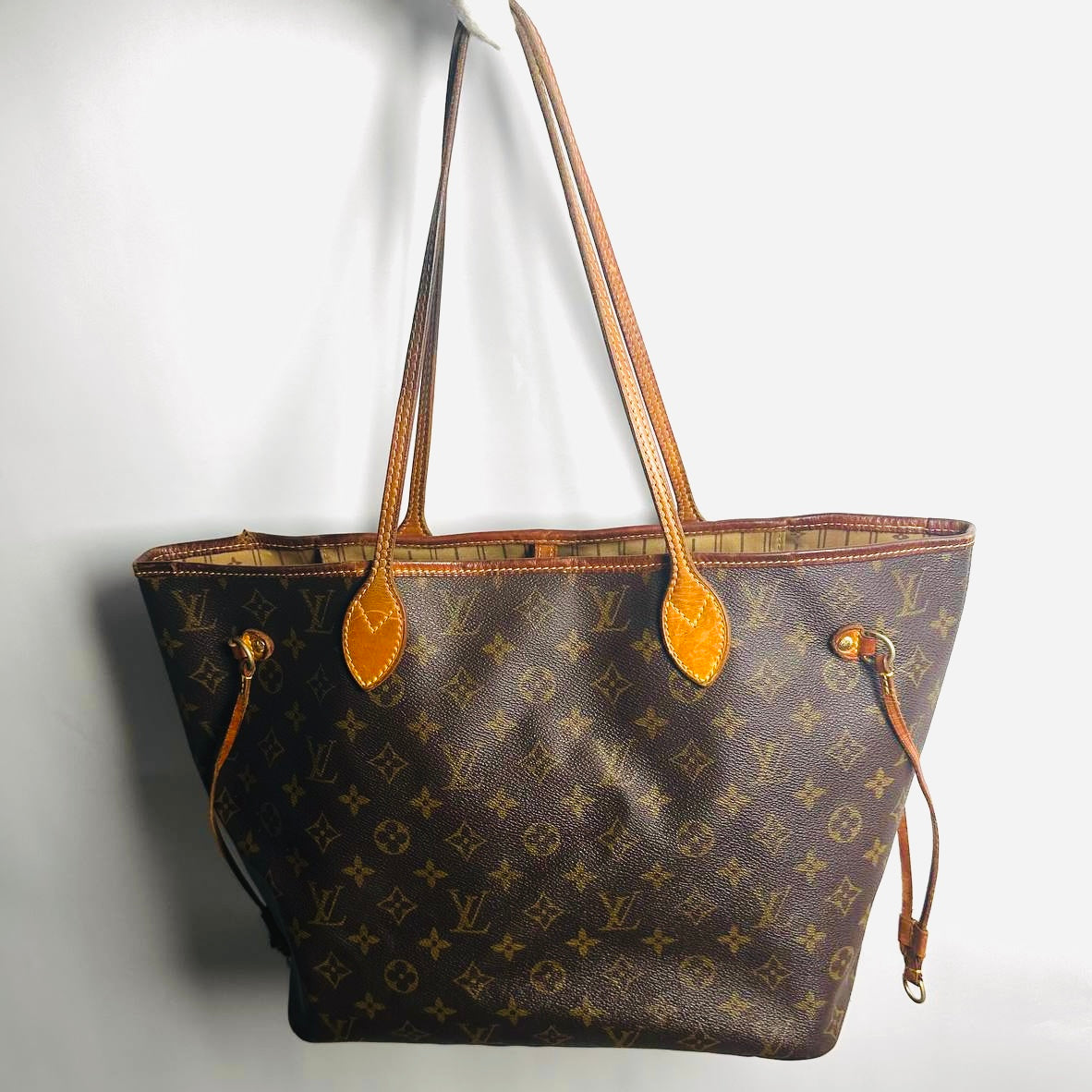 Louis Vuitton LV Neverfull MM Monogram Logo GHW Shoulder Shopper Tote Bag
