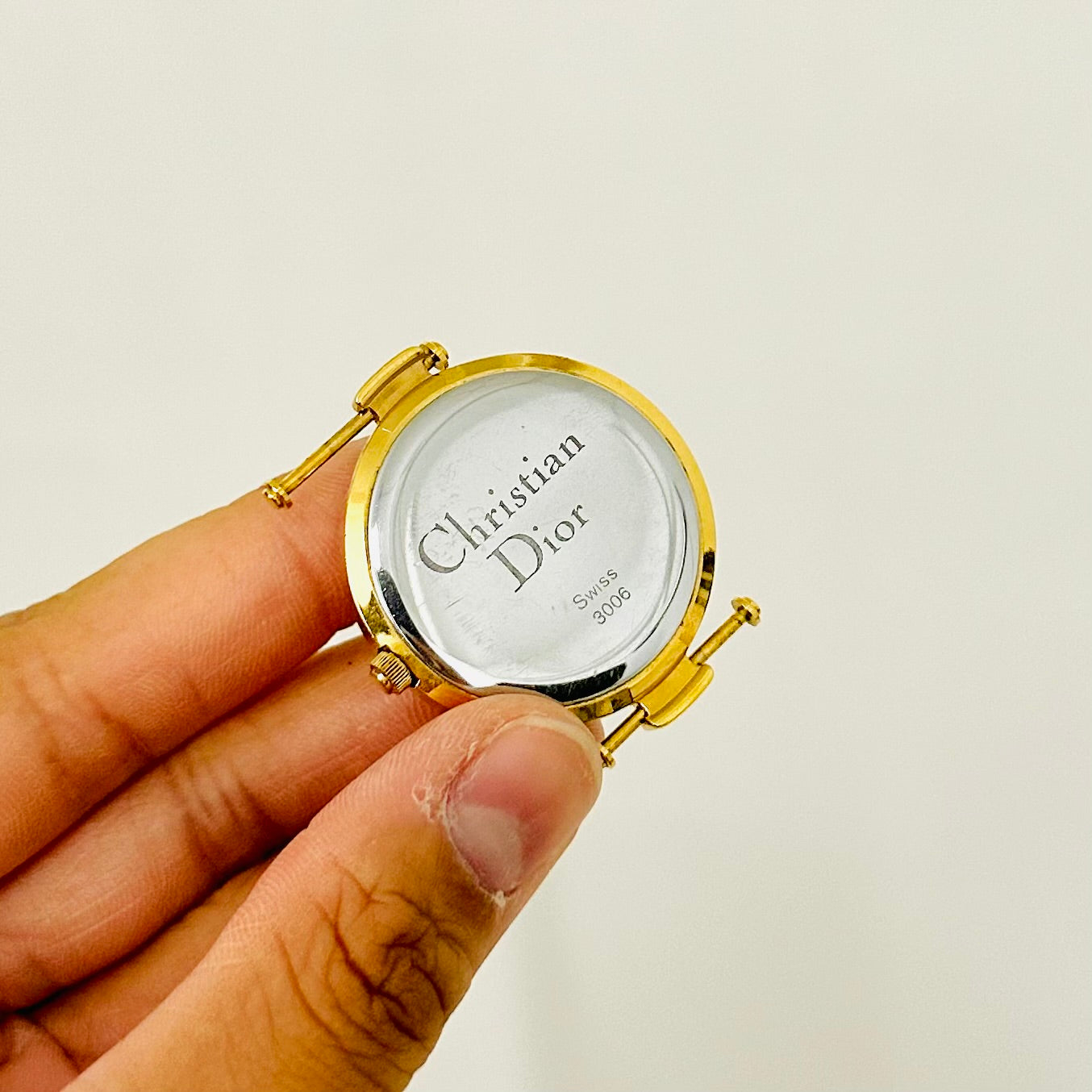Christian Dior CD Gold Dial Roman Numerals Monogram Logo GHW 32MM Watch Face