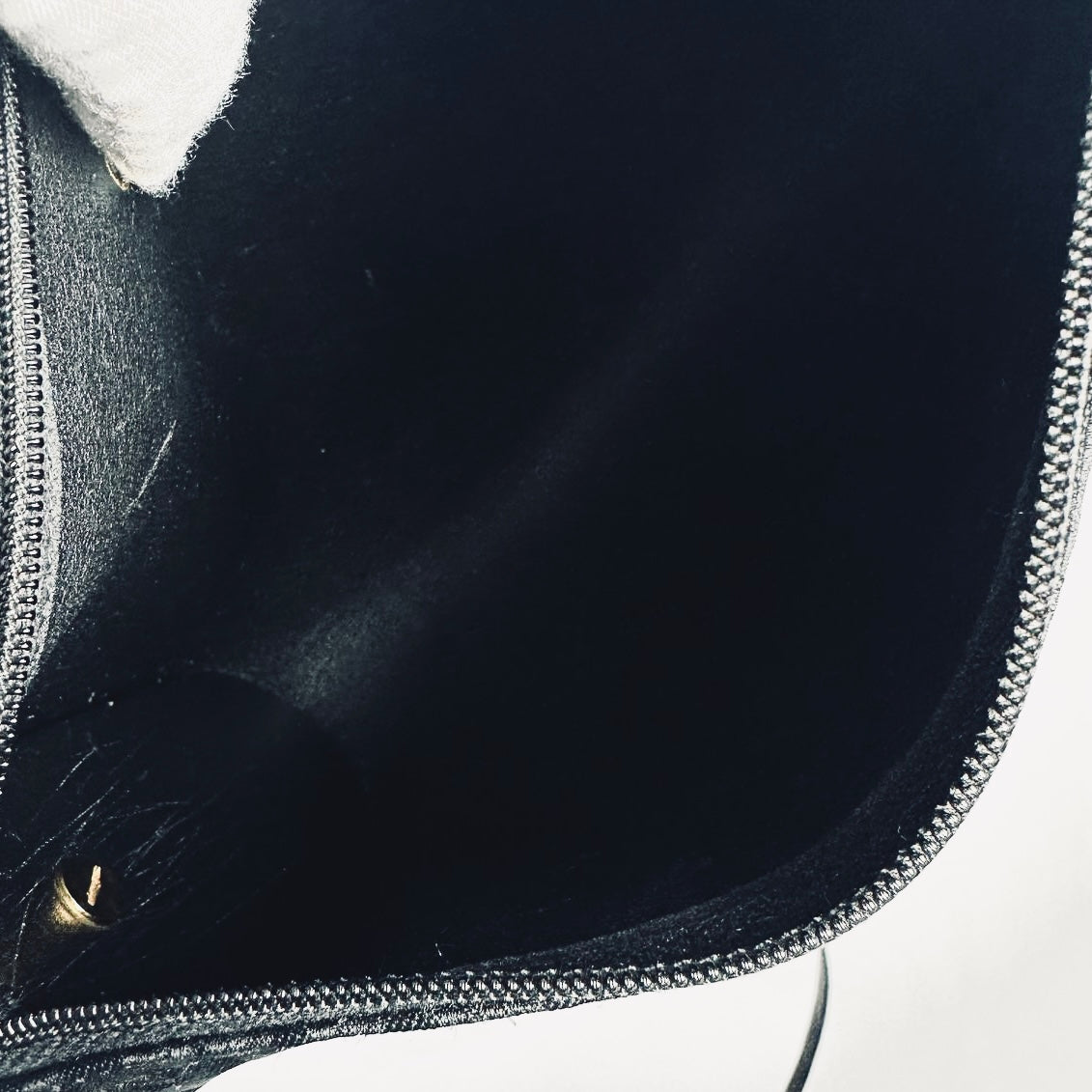 Christian Dior CD Black GHW Iridescent Monogram Logo GHW Zip Shoulder Sling Bag