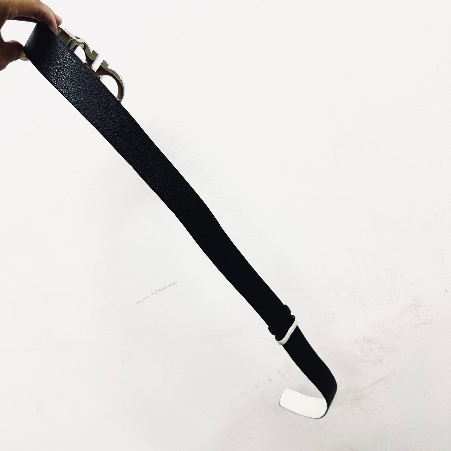 Salvatore Ferragamo Gancini Black Giant Monogram Logo Classic Iconic Belt
