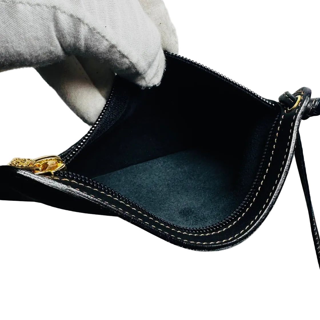 Loewe Anton Black GHW Monogram Logo Leather Shoulder Sling Bag With Pouch