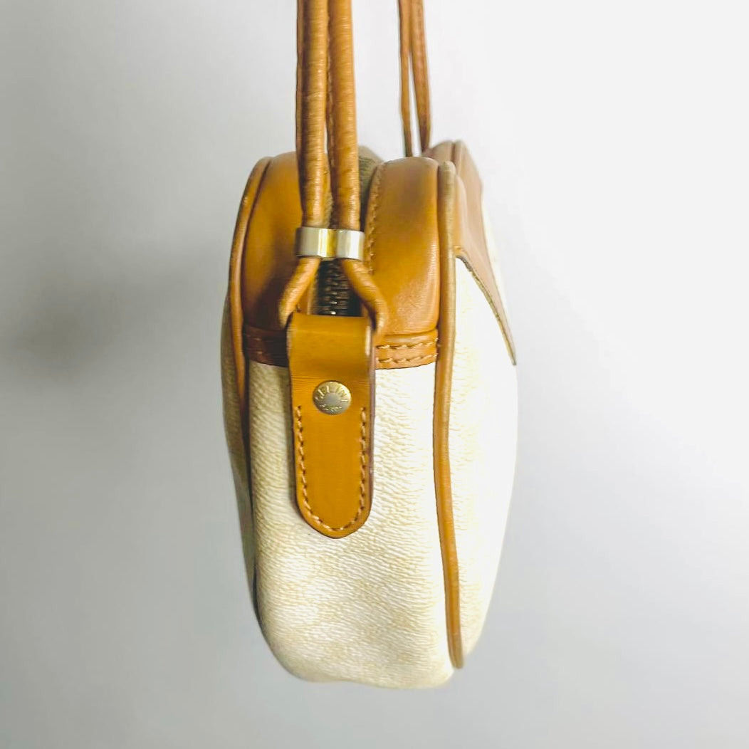 Celine White / Beige Heart Triomphe Macadam Monogram Logo Shoulder Sling Bag