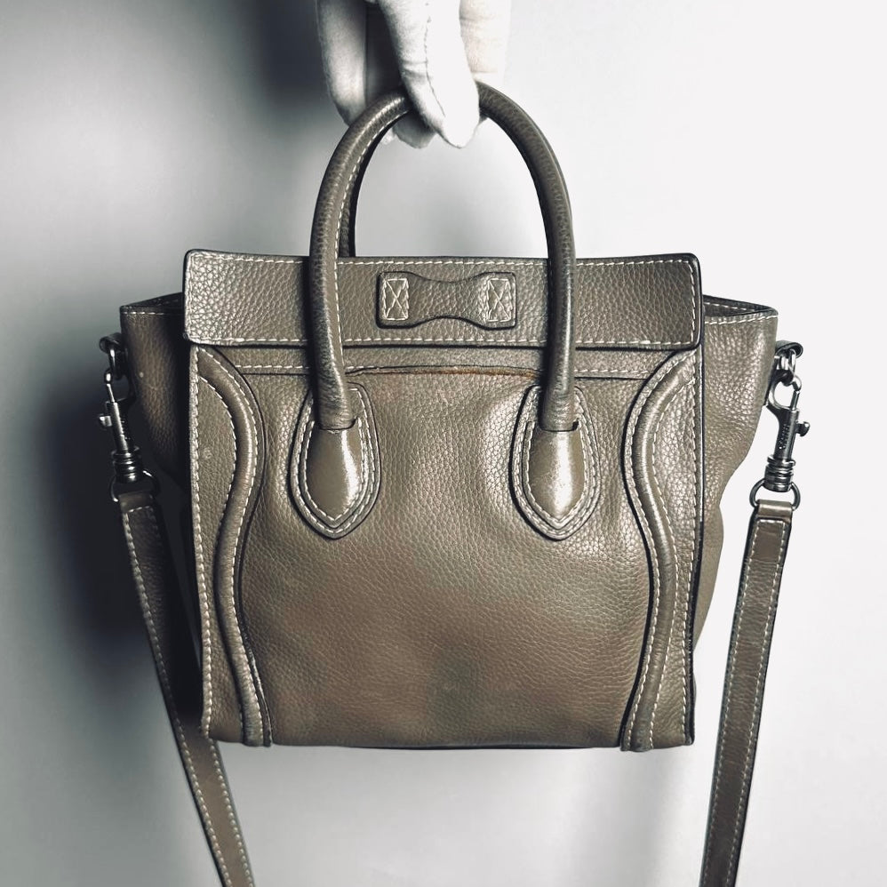 Celine Souris Nano Luggage Monogram Logo Top Handle Shoulder Sling Bag