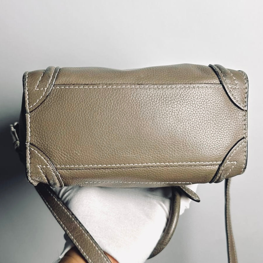Celine Souris Nano Luggage Monogram Logo Top Handle Shoulder Sling Bag