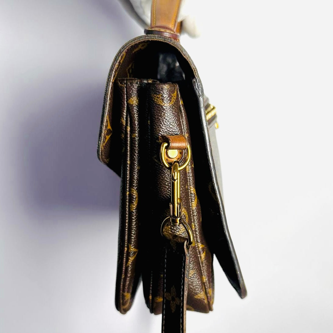 Louis Vuitton LV Pochette Metis Monogram Logo GHW 2-Way Flap Top Handle Shoulder Sling Bag