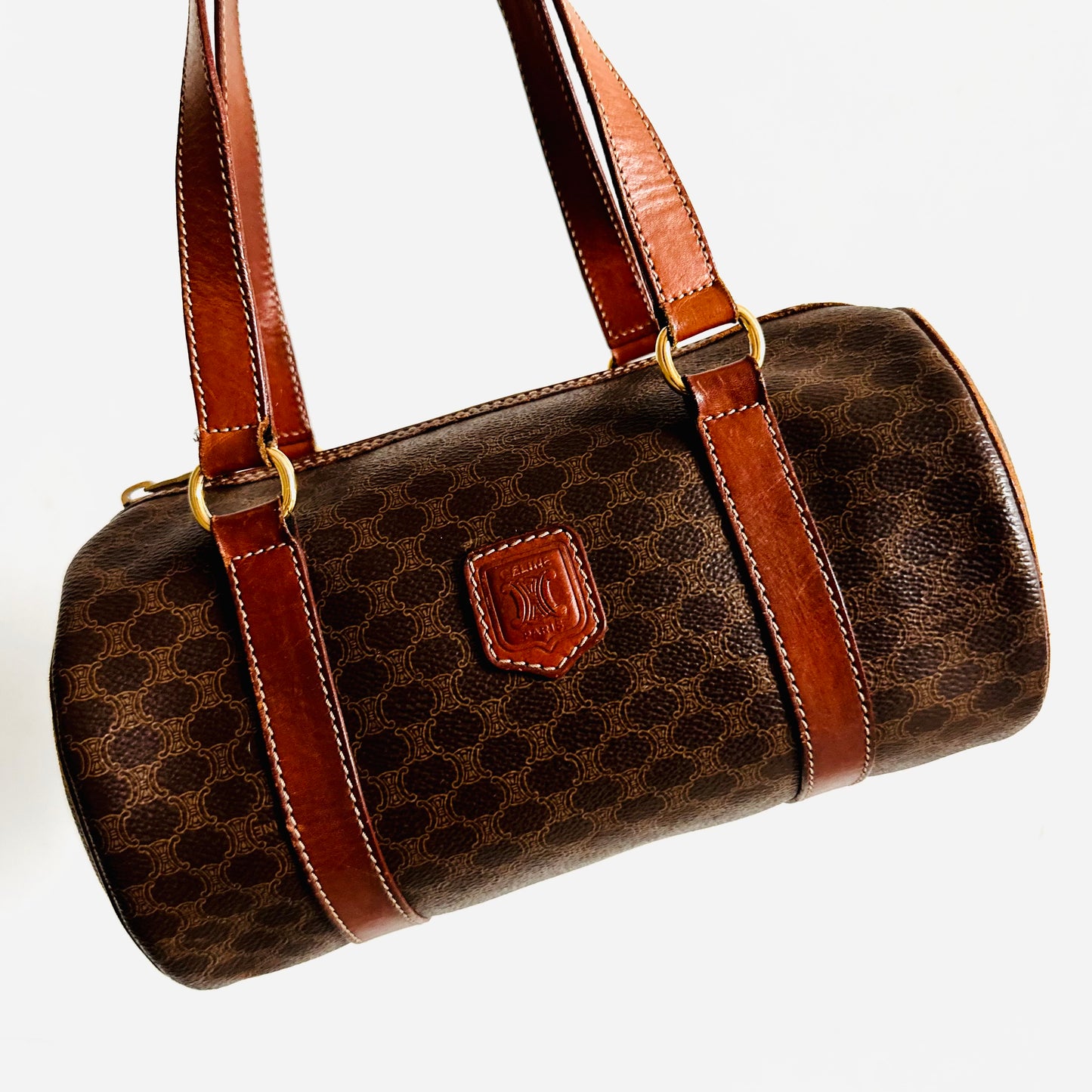 Celine Papillon Roller Triomphe Macadam Monogram Logo GHW Small Vintage Shoulder Bag