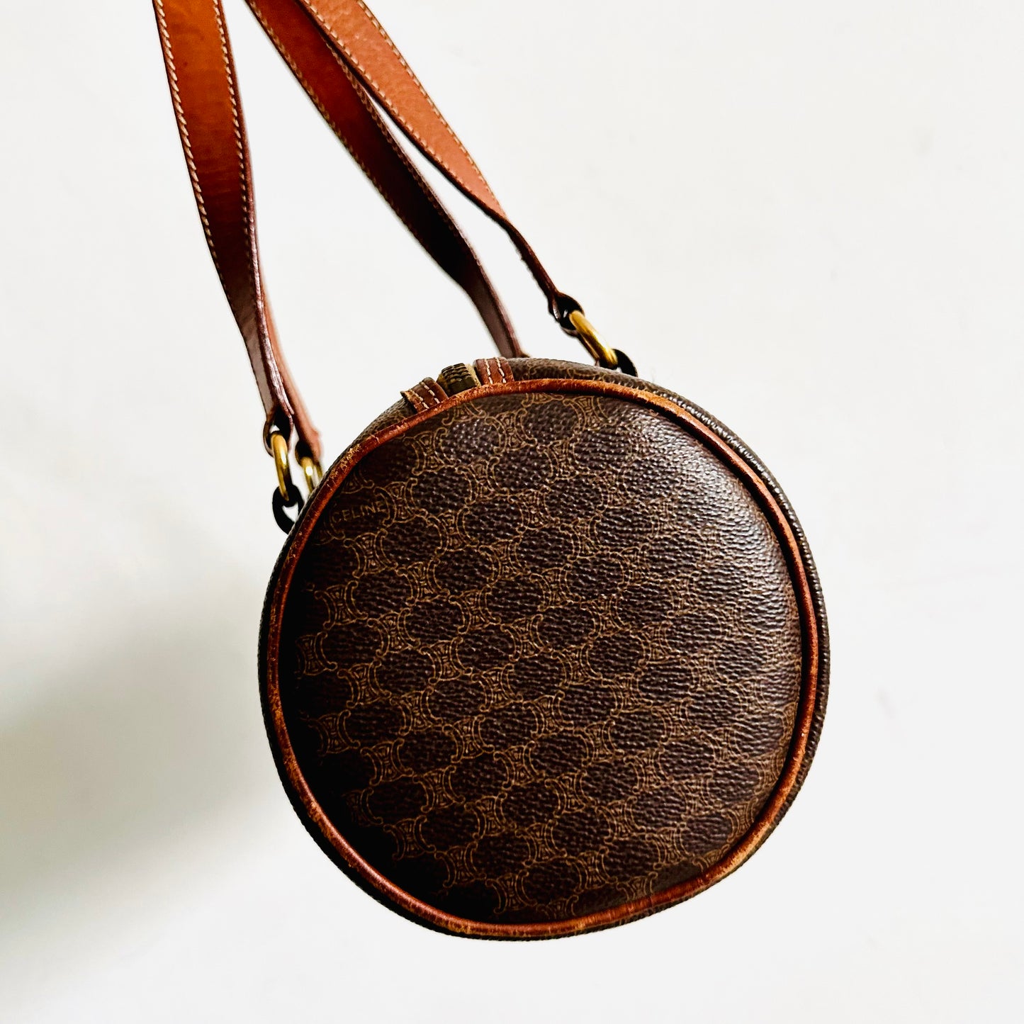 Celine Papillon Roller Triomphe Macadam Monogram Logo GHW Small Vintage Shoulder Bag