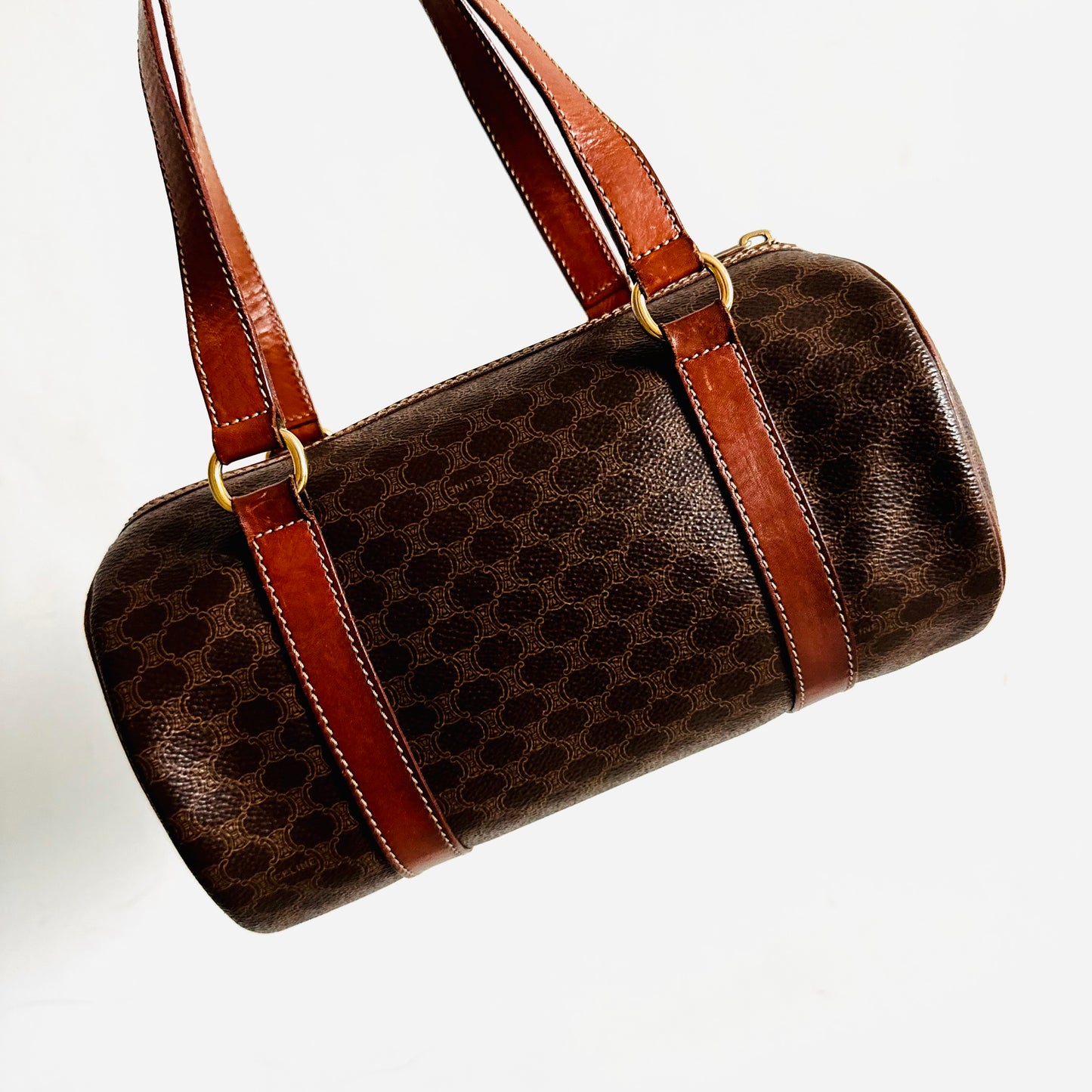 Celine Papillon Roller Triomphe Macadam Monogram Logo GHW Small Vintage Shoulder Bag