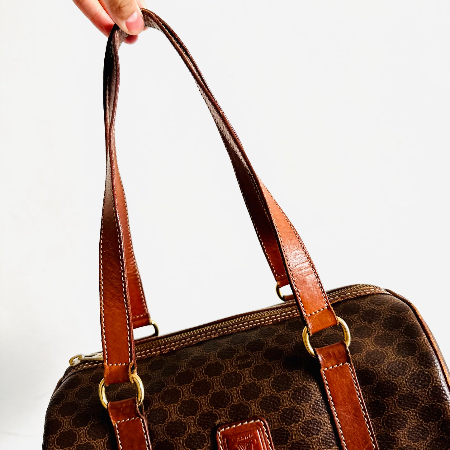 Celine Papillon Roller Triomphe Macadam Monogram Logo GHW Small Vintage Shoulder Bag