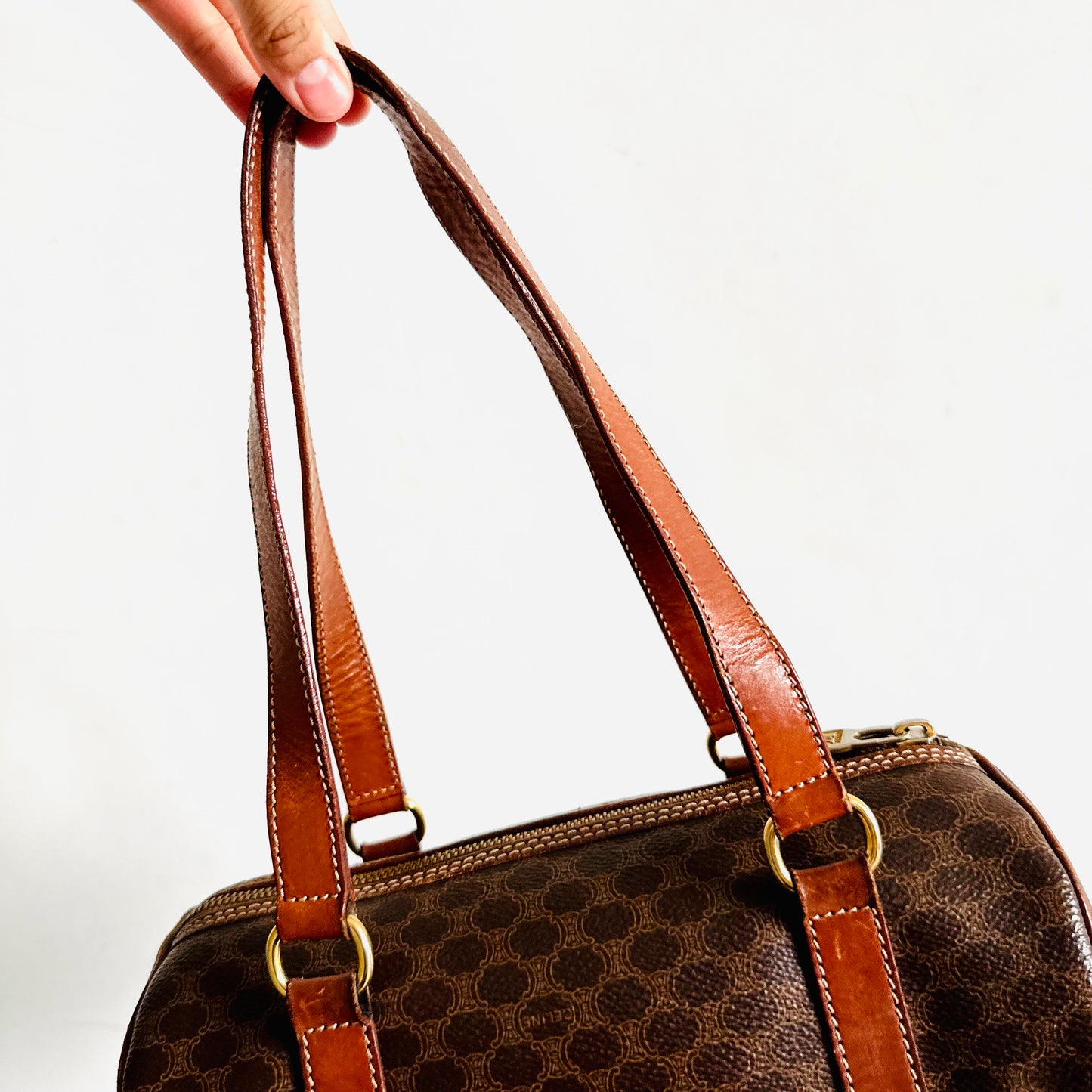 Celine Papillon Roller Triomphe Macadam Monogram Logo GHW Small Vintage Shoulder Bag