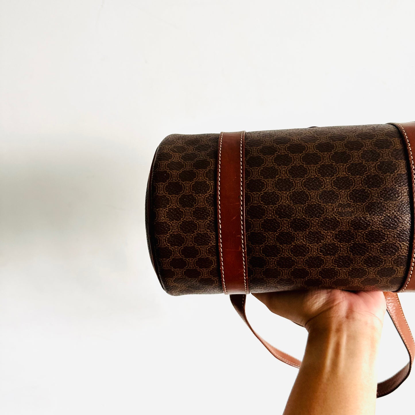 Celine Papillon Roller Triomphe Macadam Monogram Logo GHW Small Vintage Shoulder Bag