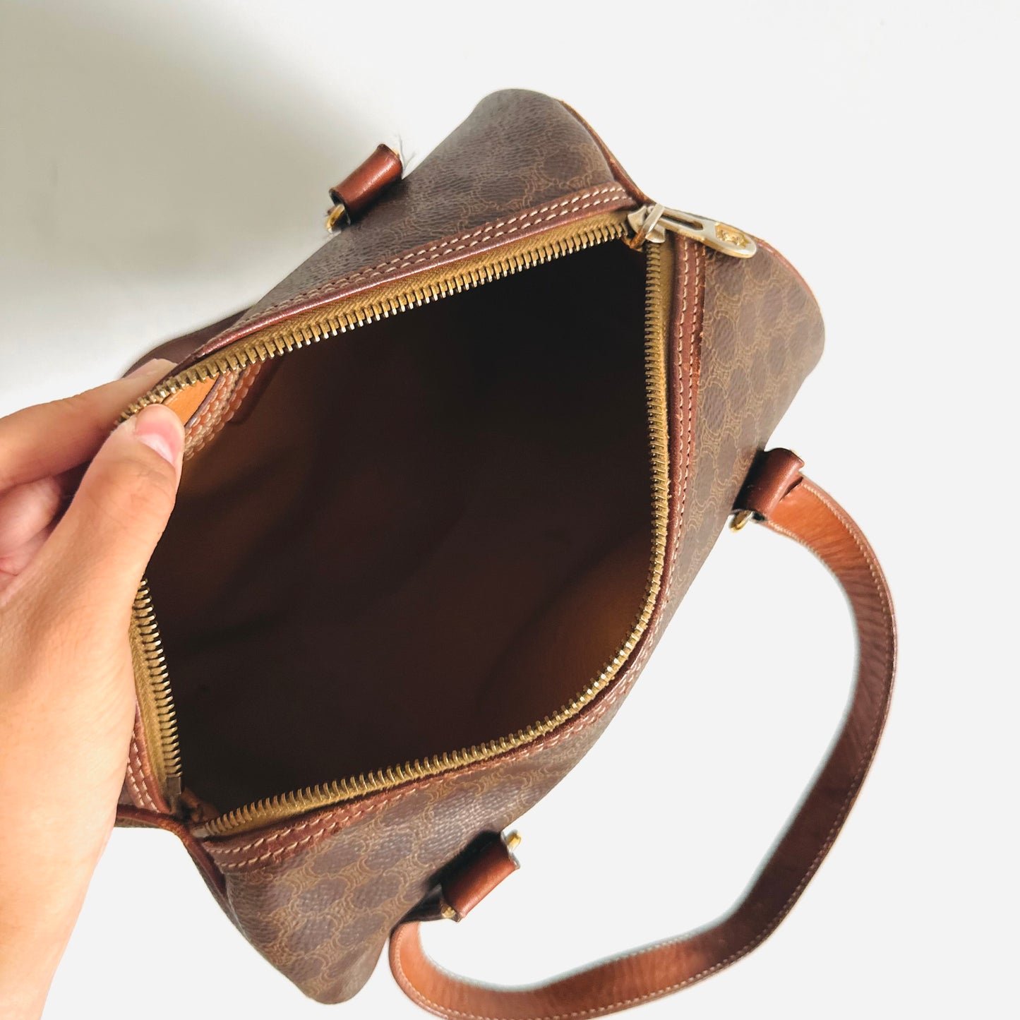 Celine Papillon Roller Triomphe Macadam Monogram Logo GHW Small Vintage Shoulder Bag
