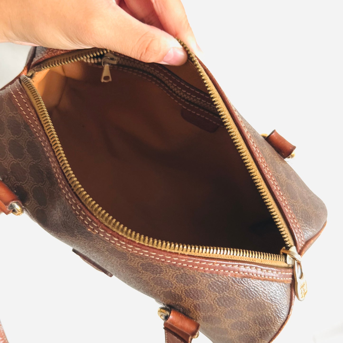 Celine Papillon Roller Triomphe Macadam Monogram Logo GHW Small Vintage Shoulder Bag