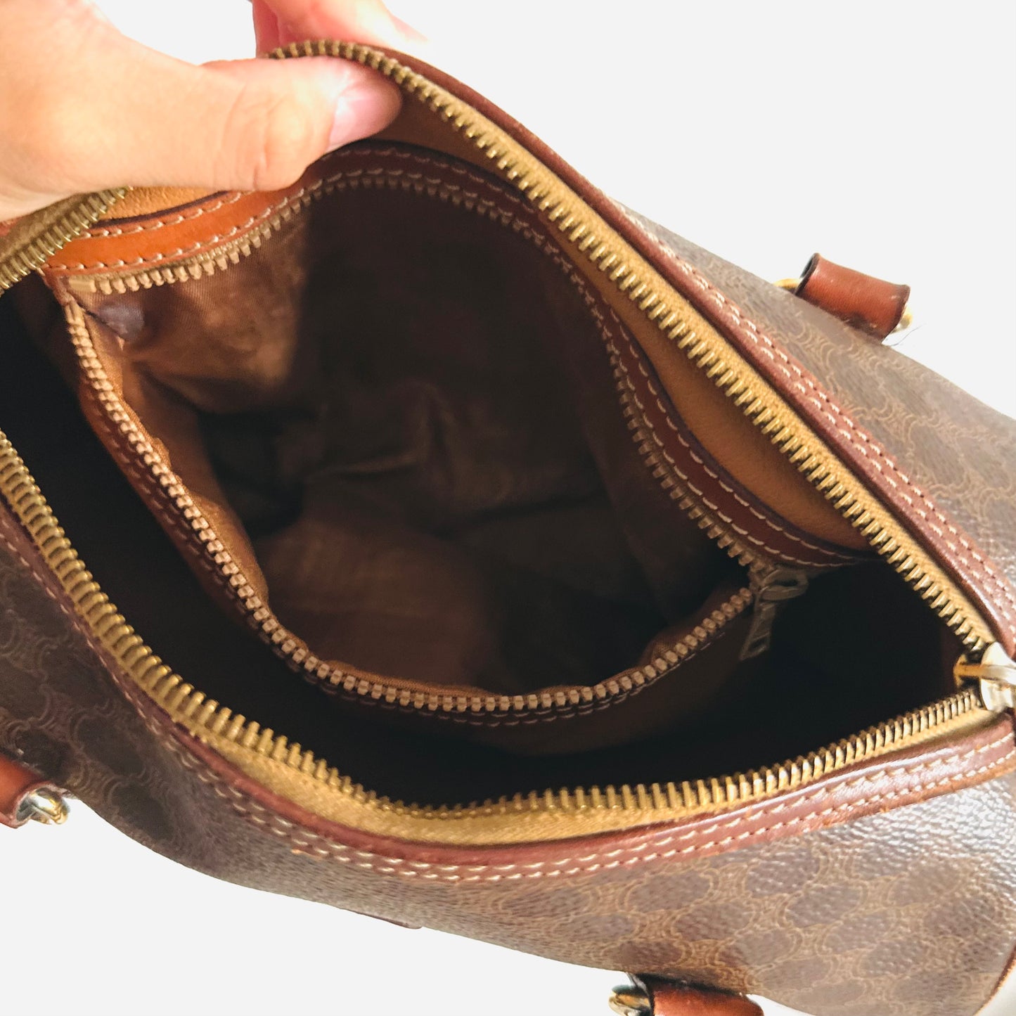 Celine Papillon Roller Triomphe Macadam Monogram Logo GHW Small Vintage Shoulder Bag