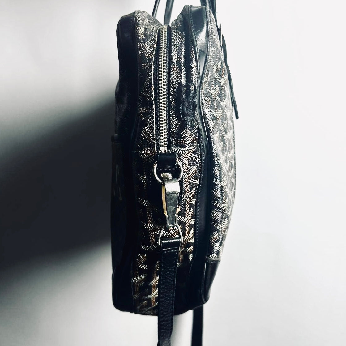 Goyard Black Ambassador MM Briefcase Monogram Logo Goyardine Tote Bag