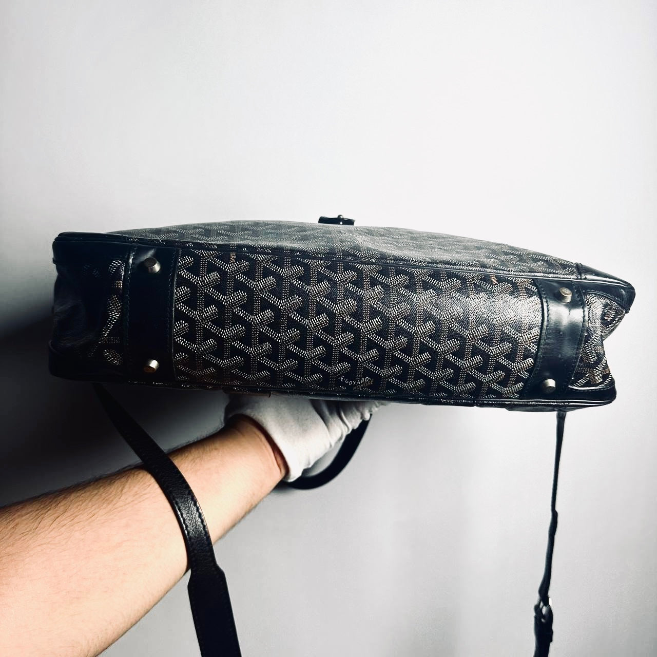 Goyard Black Ambassador MM Briefcase Monogram Logo Goyardine Tote Bag