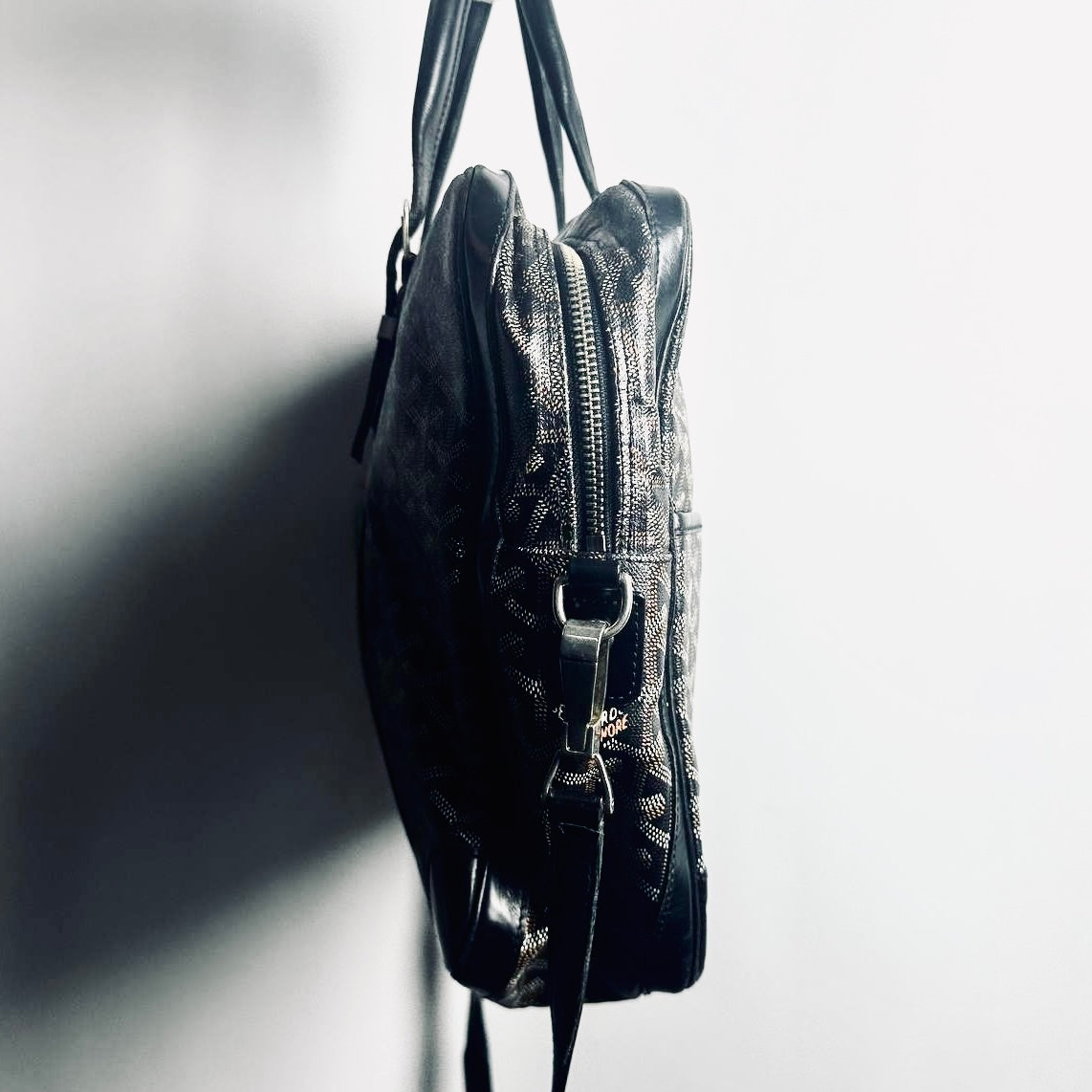 Goyard Black Ambassador MM Briefcase Monogram Logo Goyardine Tote Bag