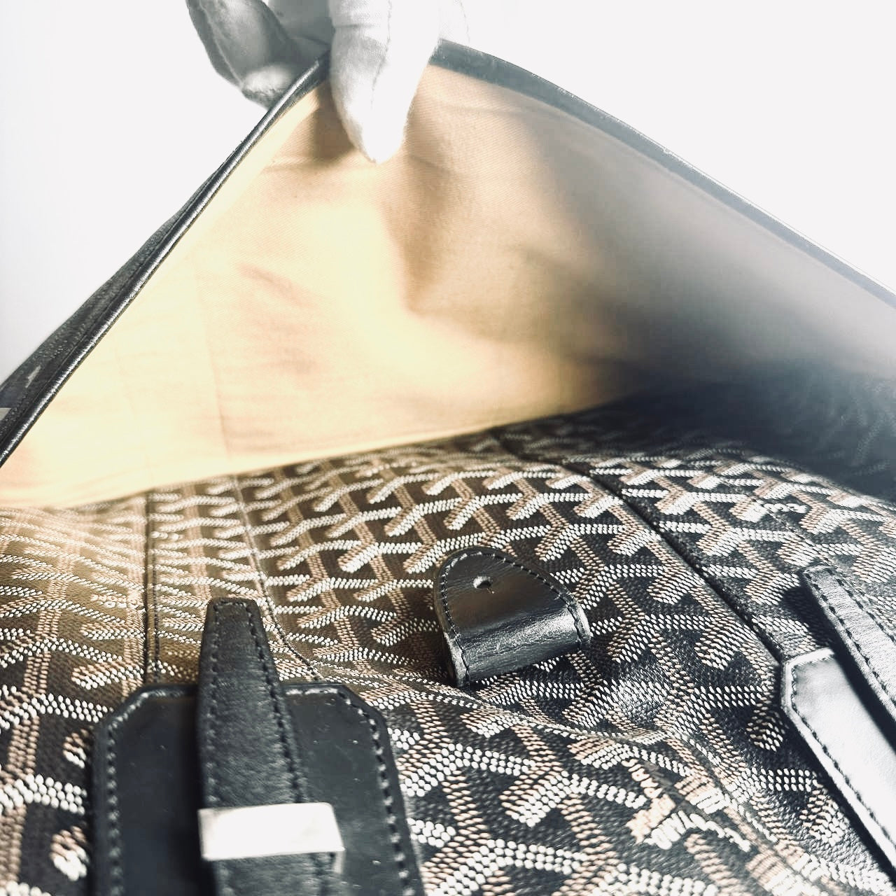 Goyard Black Ambassador MM Briefcase Monogram Logo Goyardine Tote Bag
