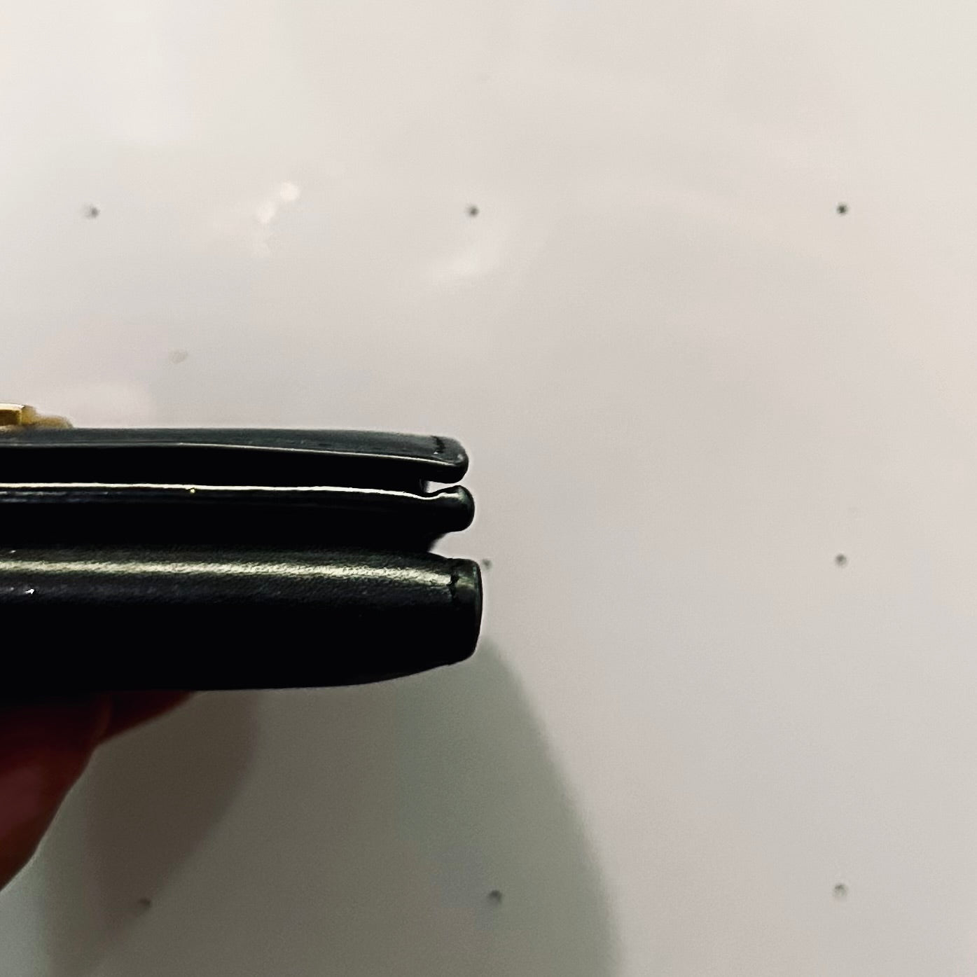 YSL Yves Saint Laurent Black GHW Line Origami Tiny Trifold Compact Flap Wallet Calfskin Leather