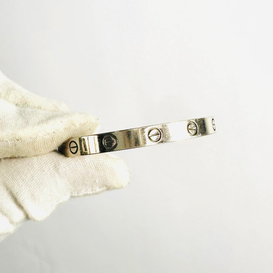 Cartier Love Classic White Gold Bangle Bracelet Size 16