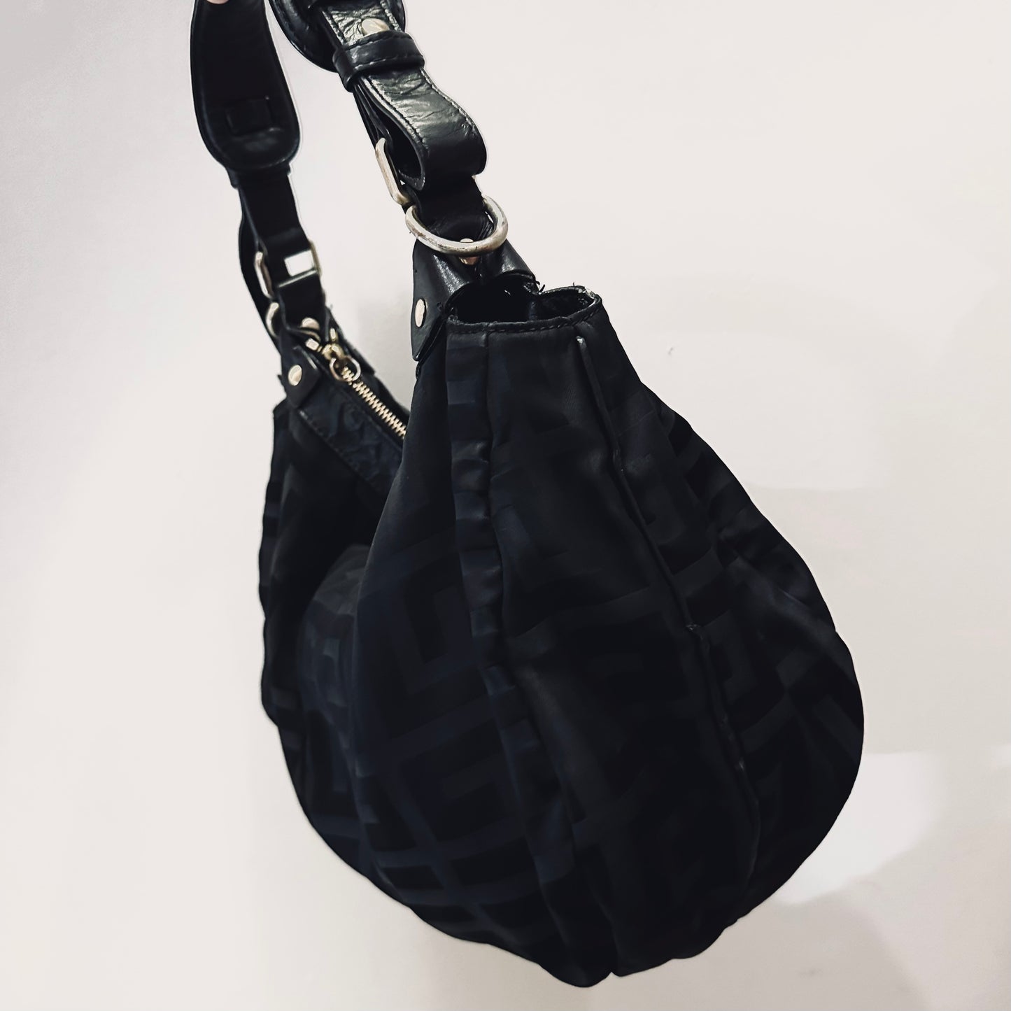 Givenchy Black GHW Classic Monogram Logo Hobo Baguette Shoulder Bag