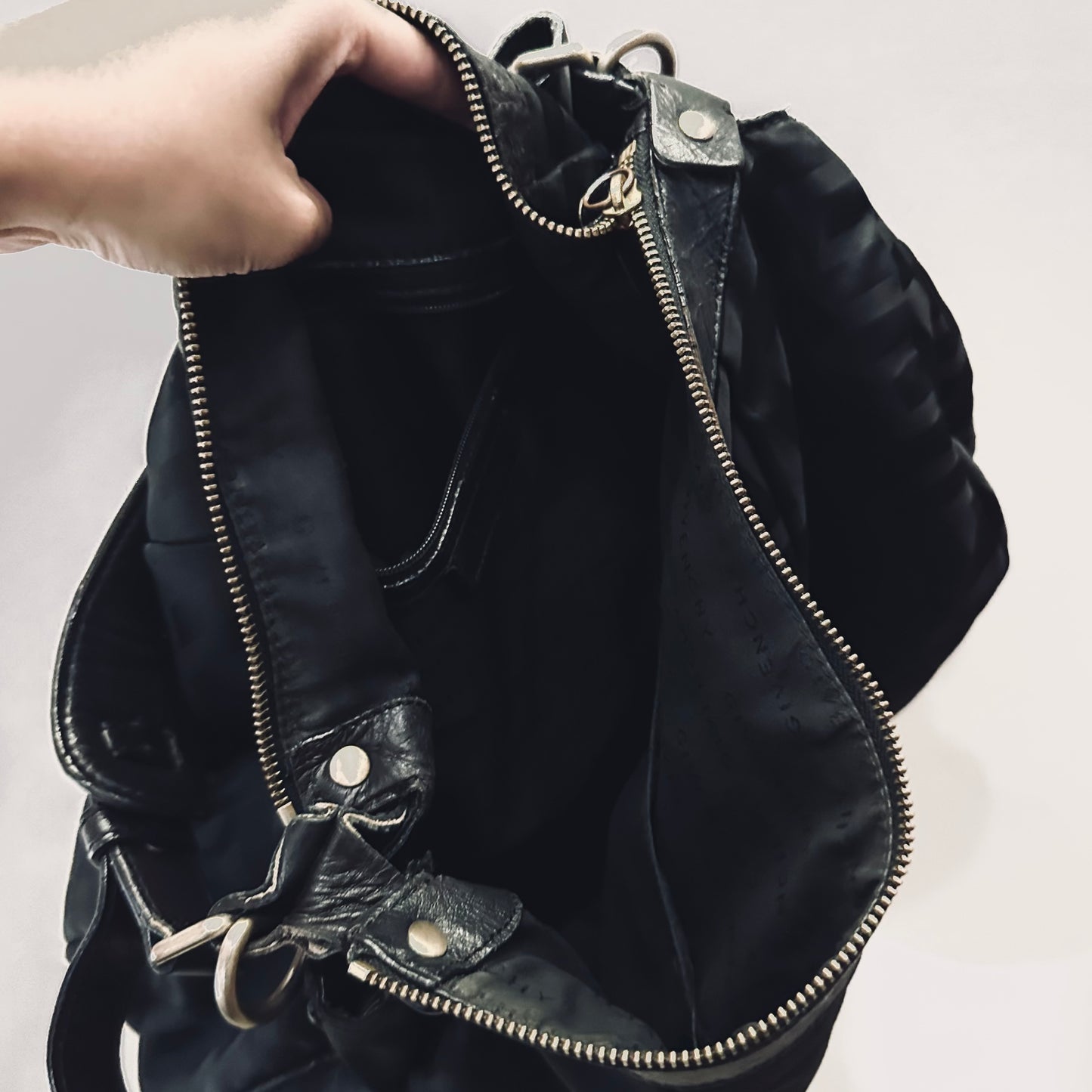 Givenchy Black GHW Classic Monogram Logo Hobo Baguette Shoulder Bag