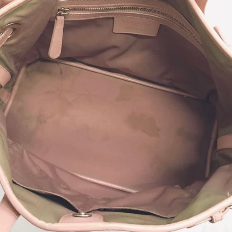 Christian Dior CD Lady Dior Blush Powder Pink GHW Cannage Quilted Shopper Shoulder Tote Bag