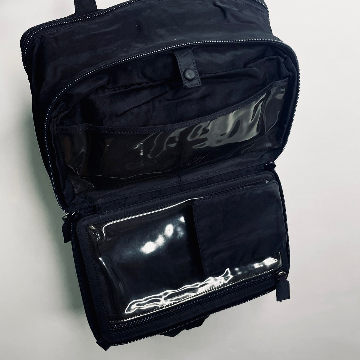 Prada Black Tessuto Classic Logo Boston Bowling Utility Zip Around Briefcase Top Handle Tote Bag
