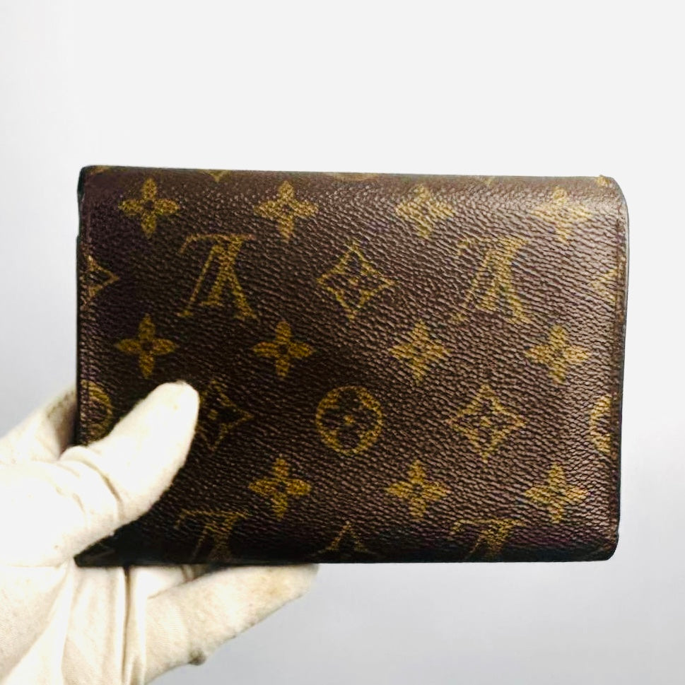 Louis Vuitton LV Monogram Logo Porte Tresor Etui GHW Vintage Flap Trifold Wallet