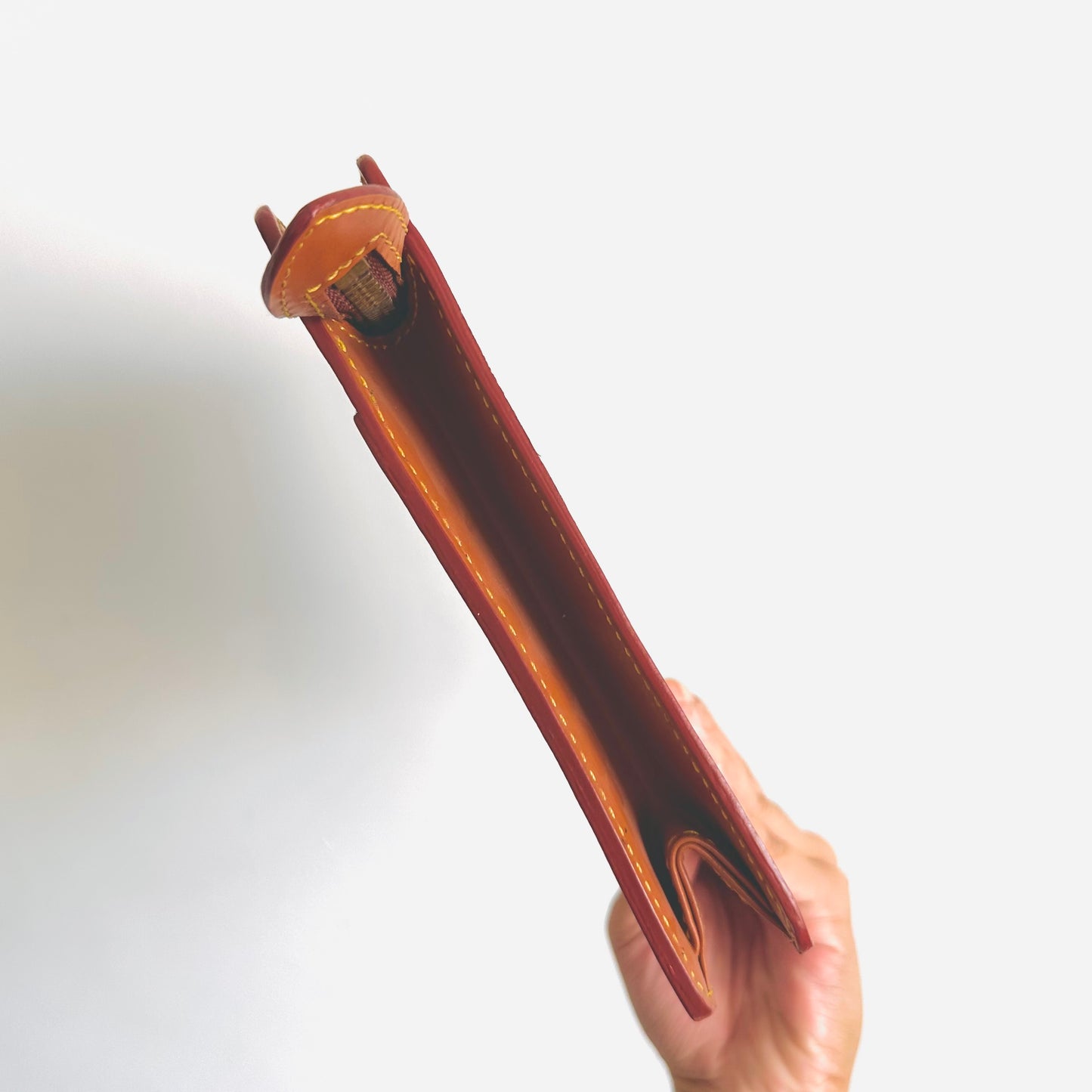 Louis Vuitton LV Caramel Brown Monogram Logo GHW Epi Leather Toiletry 26 Pouch Clutch Case
