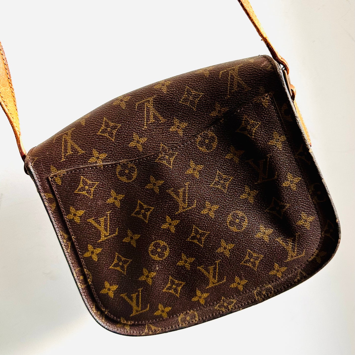 Louis Vuitton LV Saint Cloud Monogram Logo GHW Vintage Shoulder Sling Flap Bag
