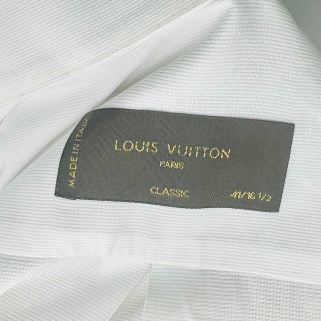 Louis Vuitton LV White Classic Button Up Long Sleeve Collared Shirt