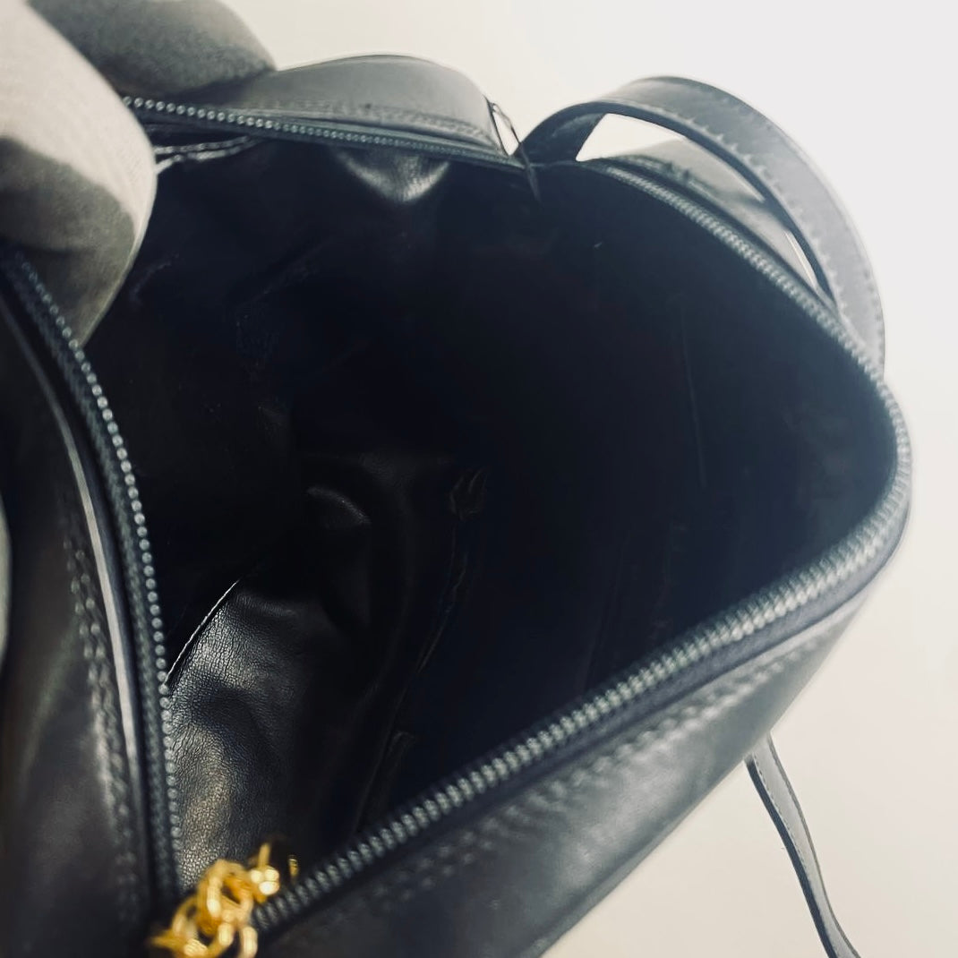 Salvatore Ferragamo Black GHW Vara Bow Camera Smooth Leather Shoulder Sling Bag