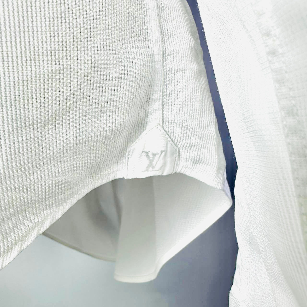 Louis Vuitton LV White Classic Button Up Long Sleeve Collared Shirt