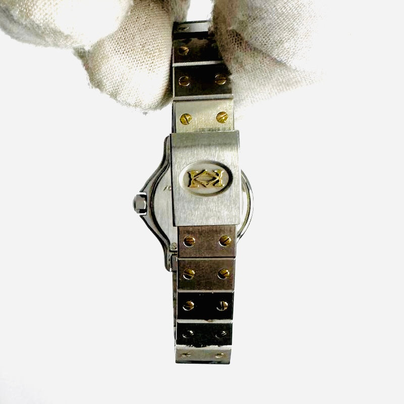 Cartier Santos Gold & Stainless Steel Octagon Monogram Logo 24MM Vintage Quartz Watch