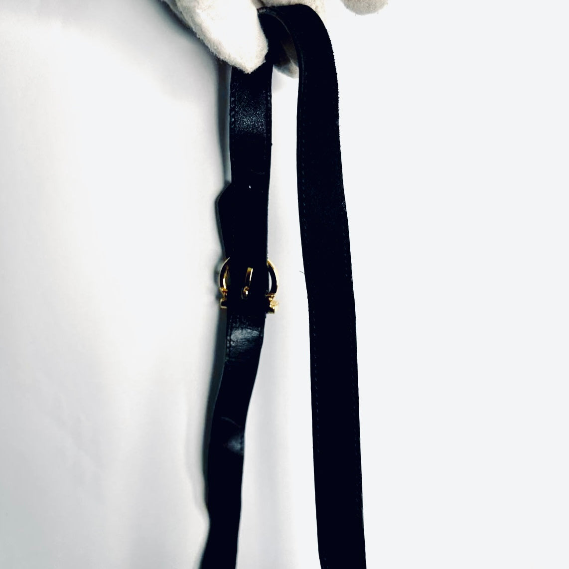 Salvatore Ferragamo Gancini Navy Blue GHW Suede Camera Shoulder Sling Bag