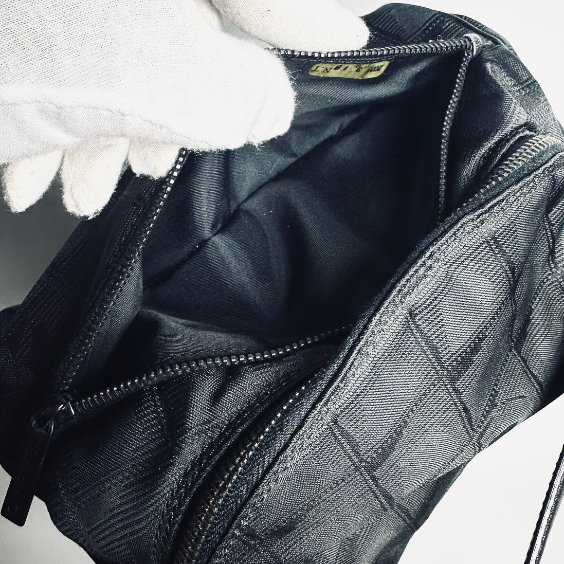 Chanel Black Travel Line Quilted Jacquard CC Monogram Logo Shoulder Pochette Accessories Hobo Baguette Bag 6s