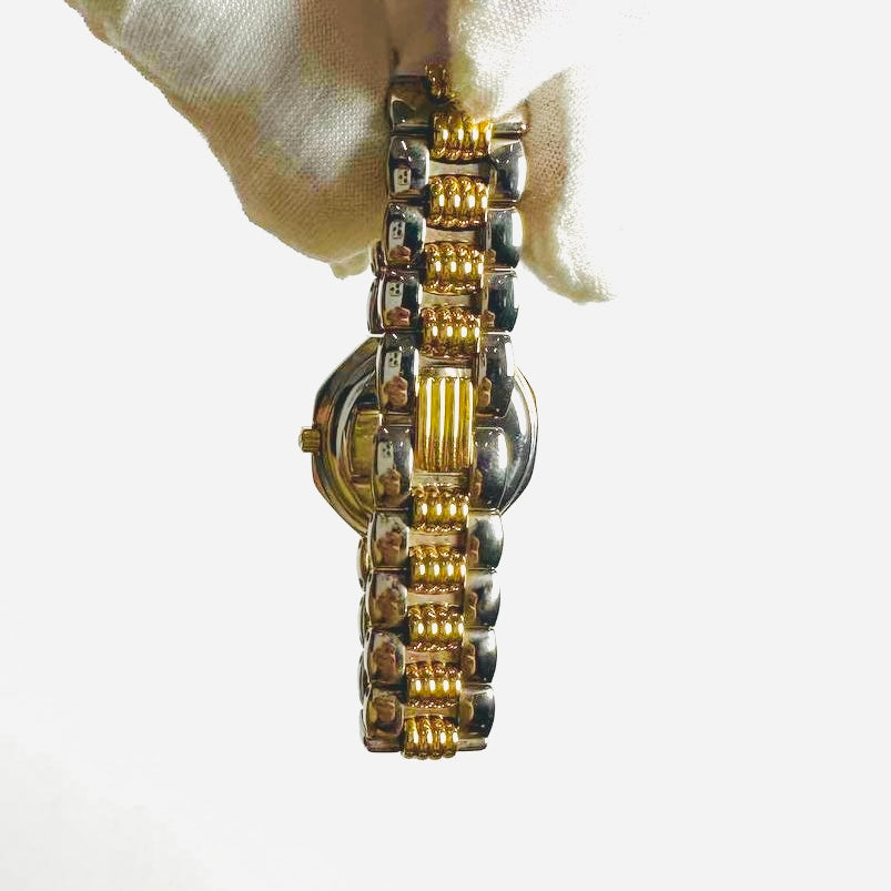 Christian Dior CD Gold Dial Monogram Logo Octagon Stainless Steel 26MM Quartz Watch