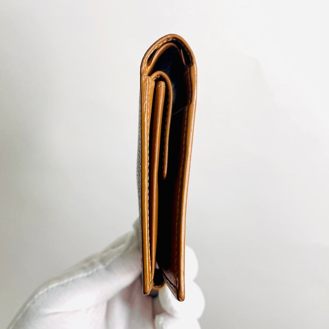 Celine Triomphe Macadam Monogram Logo GHW Flap Compact Bifold Wallet