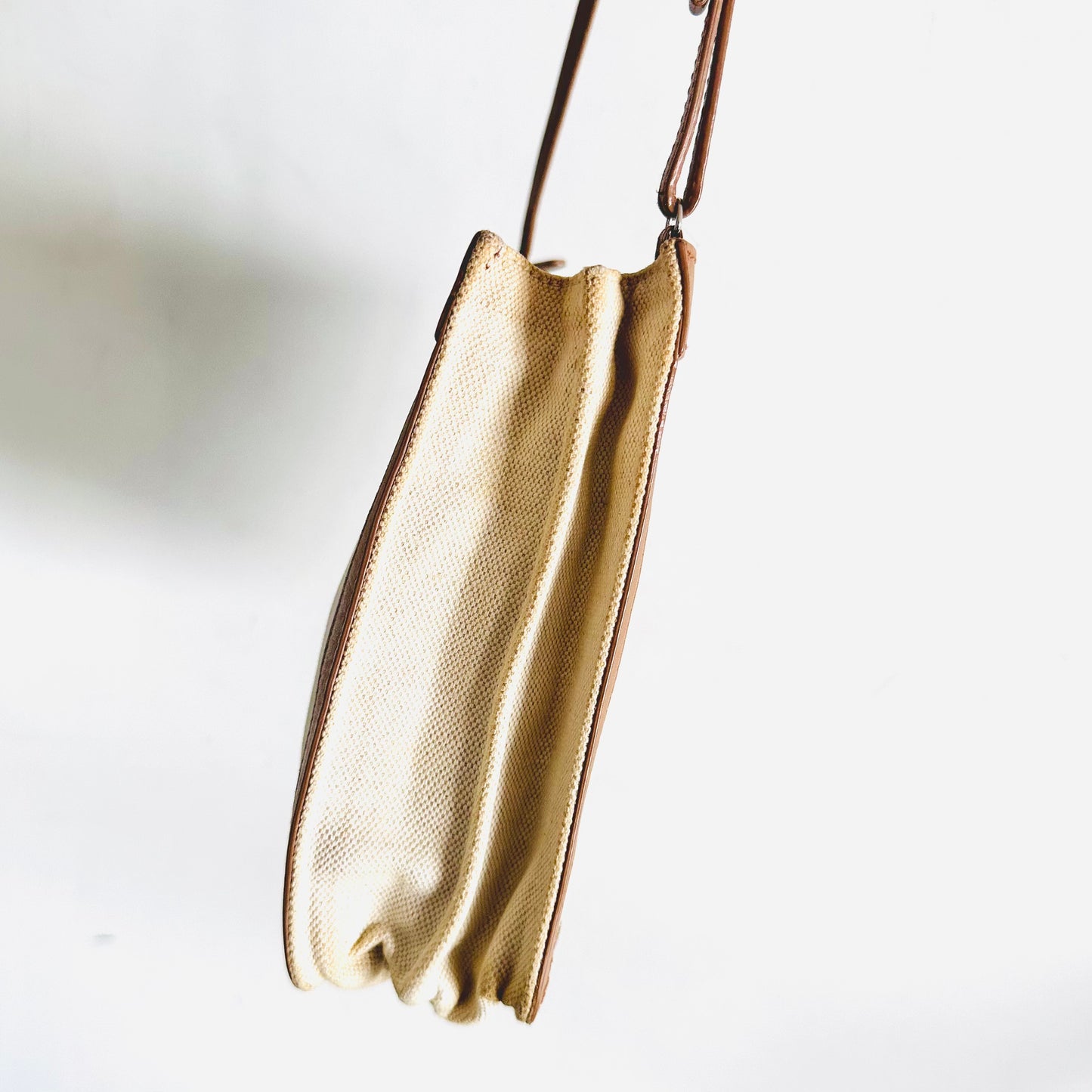 Balenciaga Cabas AJ Caramel Brown / White Logo Small Pochette Clutch Shoulder Sling Bag