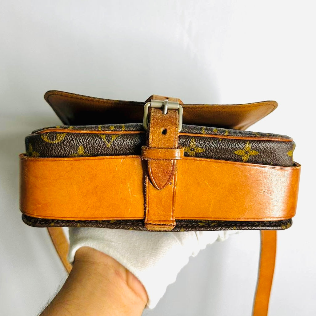 Louis Vuitton LV Cartouchiere Monogram Logo GHW Vintage Flap Shoulder Sling Bag