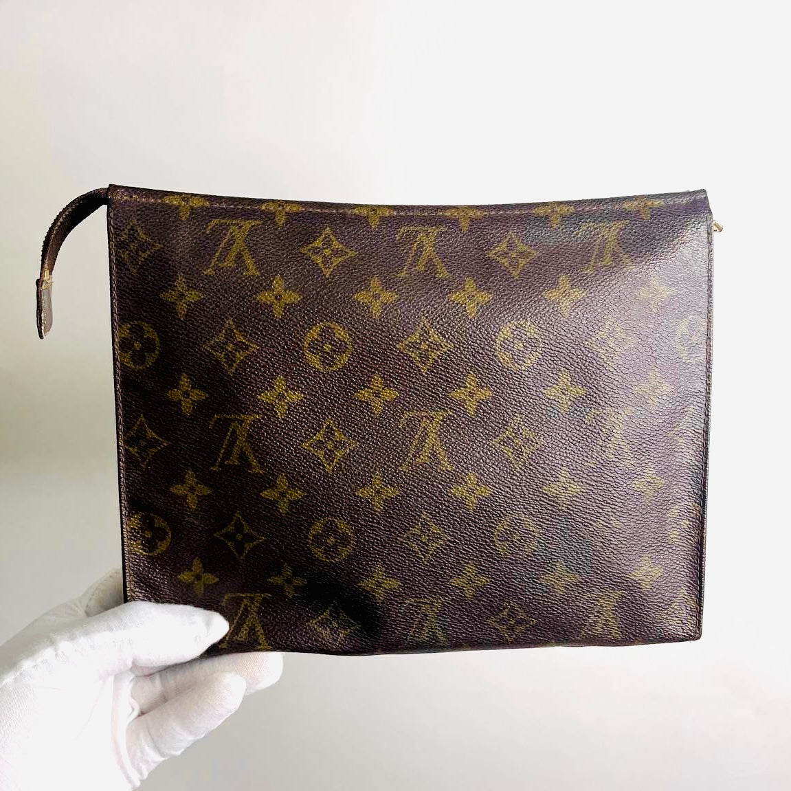 Louis Vuitton LV Monogram Logo GHW Toiletry Pouch 26 Vintage Clutch Case