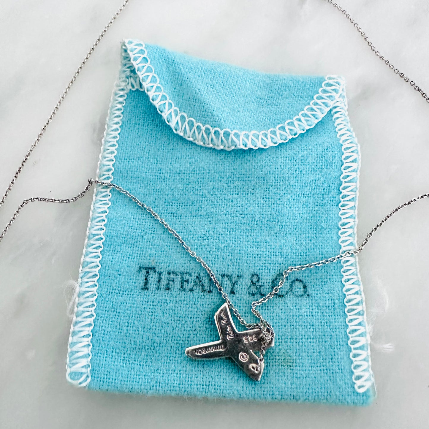 Tiffany & Co T&C Paloma Picasso Cross Pendant Classic 925 Sterling Silver Chain Necklace
