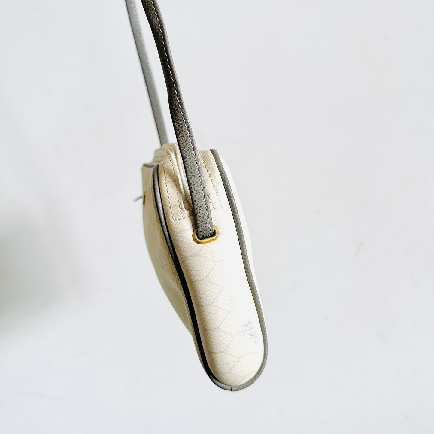 Christian Dior CD White Honeycomb GHW Oblique Monogram Logo Zip Shoulder Sling Bag